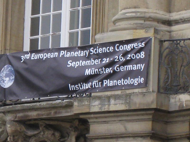 IMG_0588.JPG - Banner announcing the 3rd European Planetary Science Congress: Europlanet 2008.