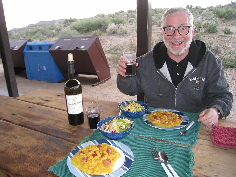 IMG_6182.JPG - Camping food is always delicious when paired with the appropriate wine.  :-)  We brought Calcareous Zinfandel.