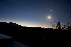 Pre-dawn Chuckwalla Mountain with the moon and Venus