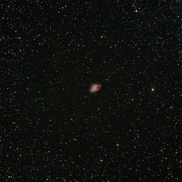 m1-2x15min.jpg - M1, the Crab Nebula. This wide field view shows how small the expanding nova remnant is.