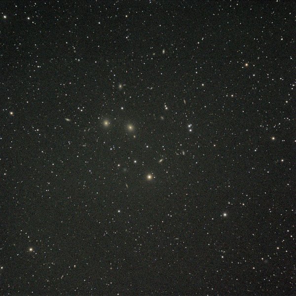 pegasus-cluster-1x15min.jpg - The Pegasus 1 galaxy cluster would have benefited from much more exposure time. As it is, even through the noise, you can count many distant galaxies in the cluster. The two brightest members are magnitude 12.