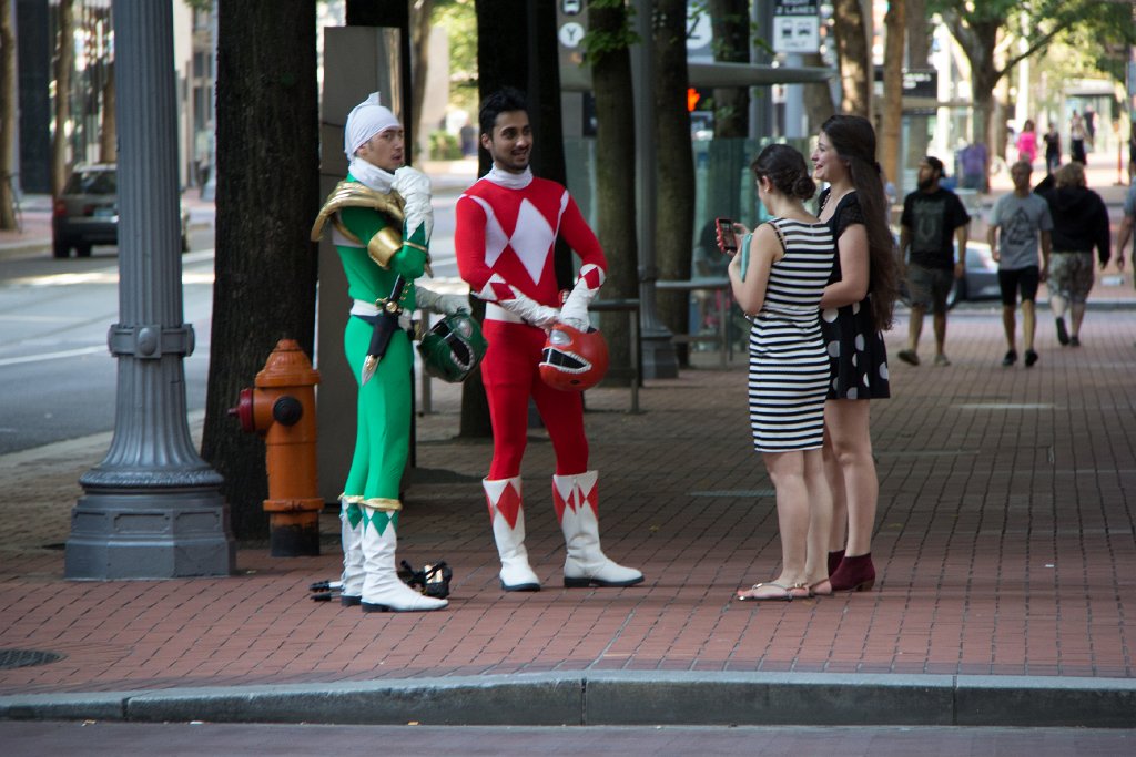 IMG_3427.jpg - Power Rangers working the Portland streets.