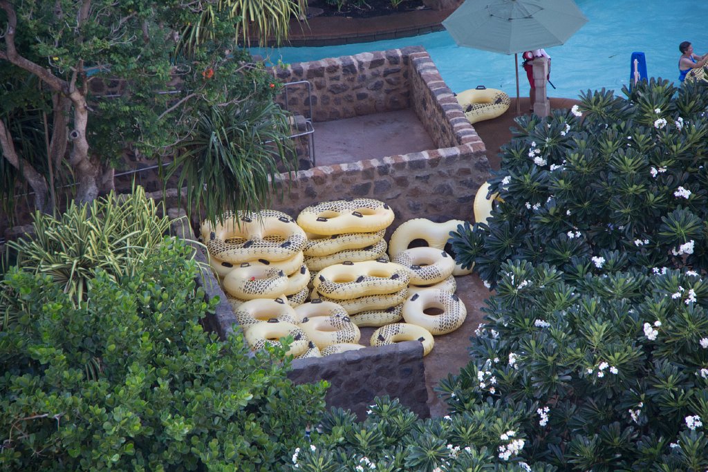 IMG_4520.jpg - Tubes stacked and ready to go for Sunday floating on the Lazy River.