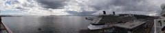 Panorama of port 91 as we launch, shared with the Celebrity Solstice, which left shortly after we departed.