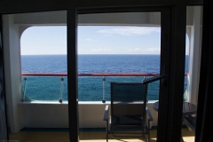 Looking out from our stateroom on a sunny day in the North Pacific.