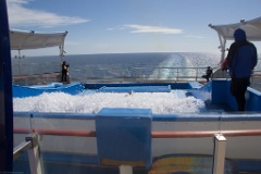 View over the Flowrider surf simulator to the aft.