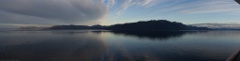 Pre-dawn near Admiralty Island, glassy calm seas. Cruising into Juneau.