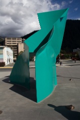 In Juneau, outside the Alaska State Museum, a bit of urban art called "Nimbus."