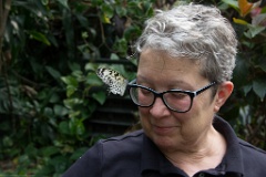 Jane with a friendly butterfly.