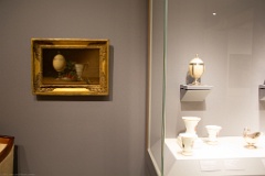 Inside the Seattle Art Museum, two ostrich eggs.