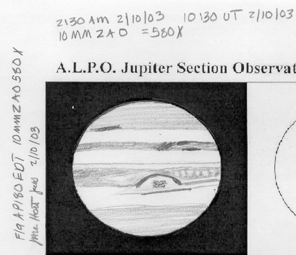 Jupiter sketched with freezing hands
