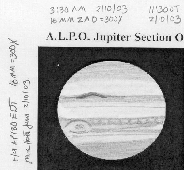 Jupiter sketched with freezing hands